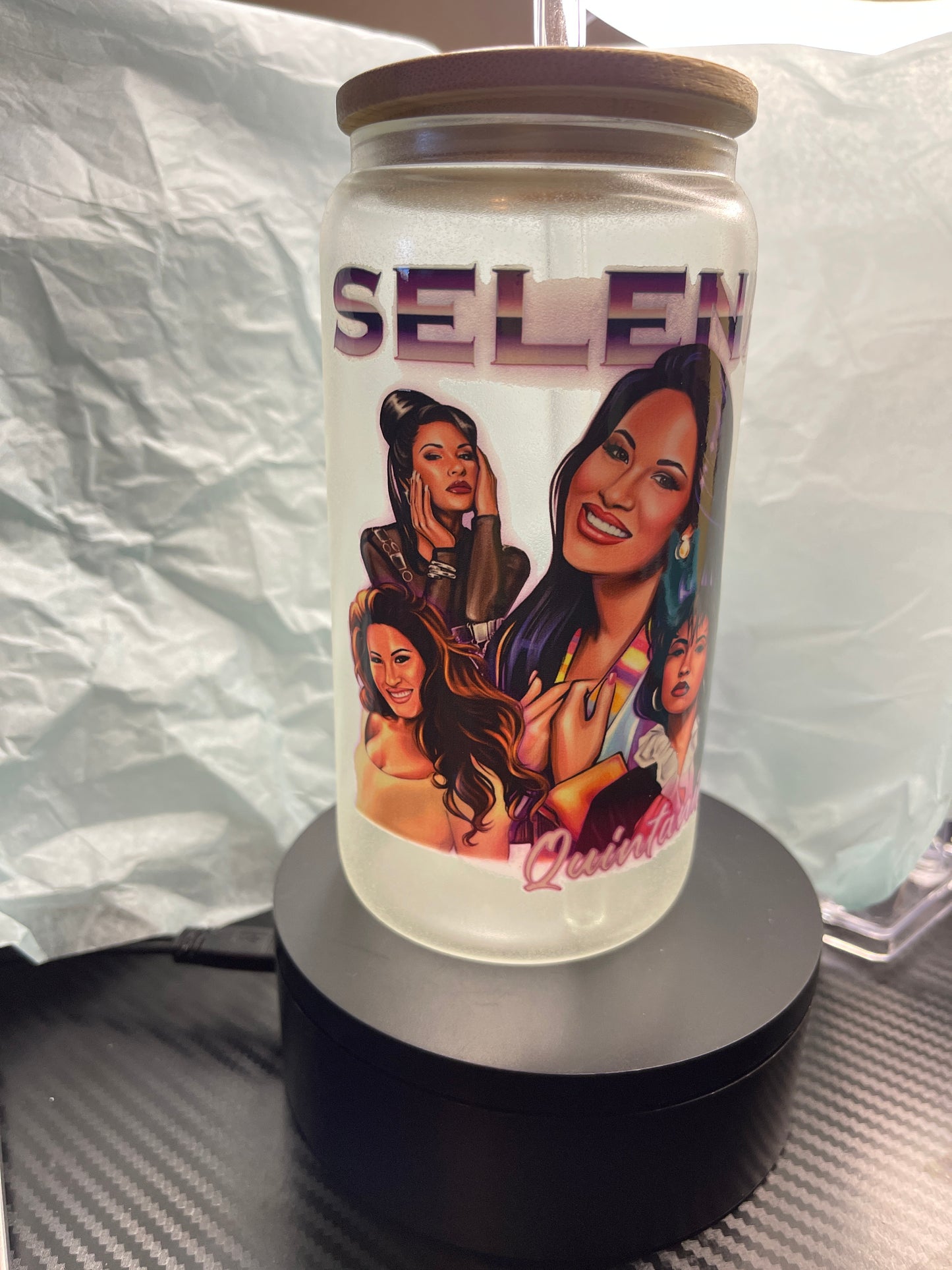 Selena Glass 16oz tumbler