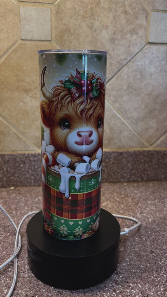 Christmas Highland Cow in a Mug